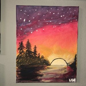 Lake landscape canvas